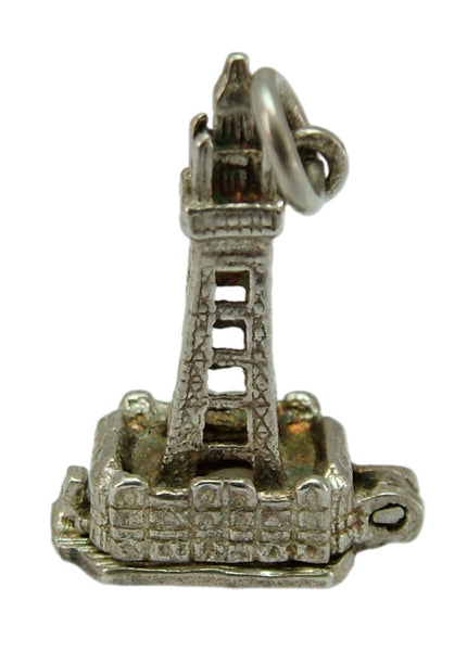 Vintage 1970's Silver Opening Blackpool Tower Charm Enamel Lightbulb Inside Silver Charm - Sandy's Vintage Charms