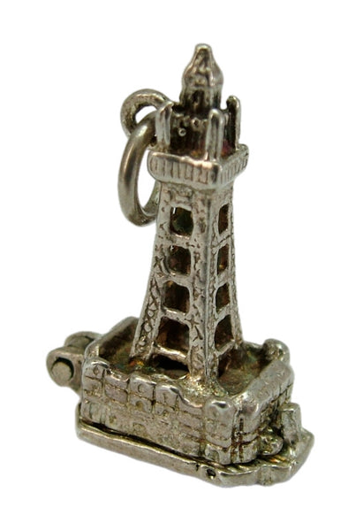 Vintage 1970's Silver Opening Blackpool Tower Charm Enamel Lightbulb Inside Silver Charm - Sandy's Vintage Charms