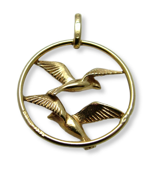 Vintage 1980's 9ct Gold Seagull Charm or Pendant HM 1985 Gold Charm - Sandy's Vintage Charms