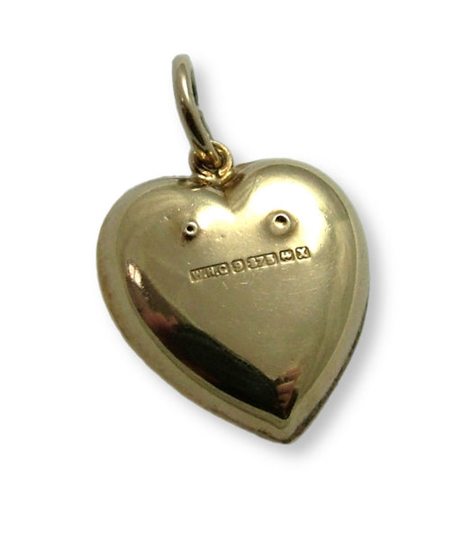 Vintage 1970's 9ct Gold Hollow "I LOVE YOU" Heart Charm HM 1972 Gold Charm - Sandy's Vintage Charms