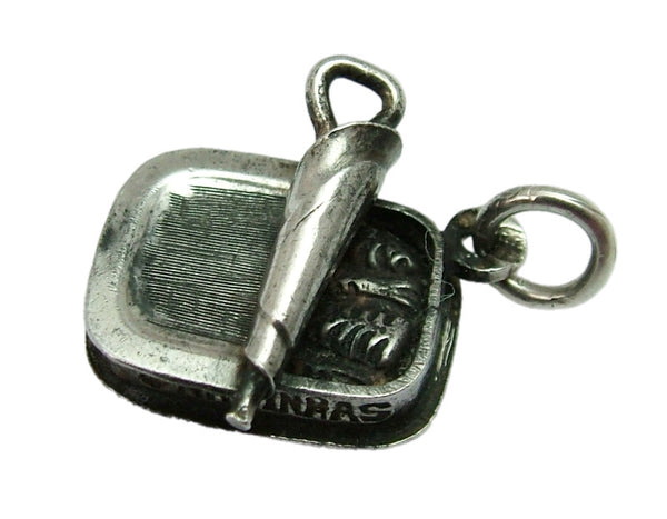 Small Vintage 1950's Portuguese Silver Charm of a Tin of Sardines Silver Charm - Sandy's Vintage Charms