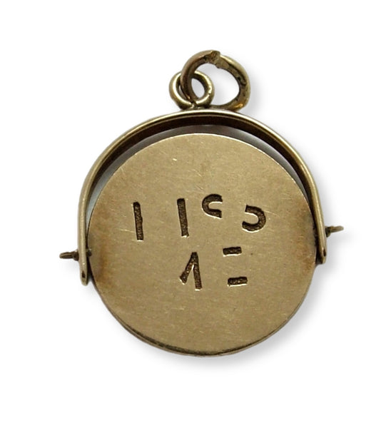 Vintage 1950's 9ct Gold “Kiss Me” Spinner Charm HM 1958 Gold Charm - Sandy's Vintage Charms