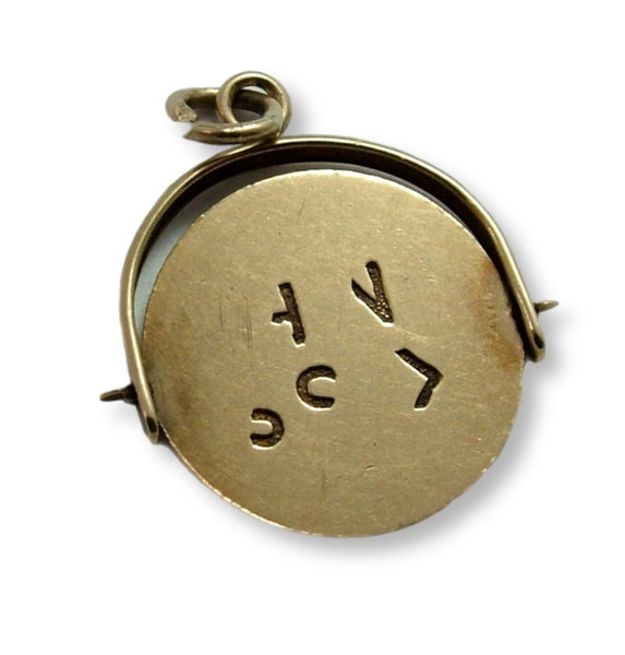 Vintage 1950's 9ct Gold “Kiss Me” Spinner Charm HM 1958 Gold Charm - Sandy's Vintage Charms