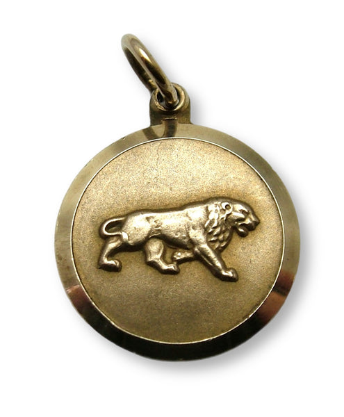 Vintage 1960's Solid 9ct Gold Leo Lion Zodiac Disc Charm HM 1965 Gold Charm - Sandy's Vintage Charms