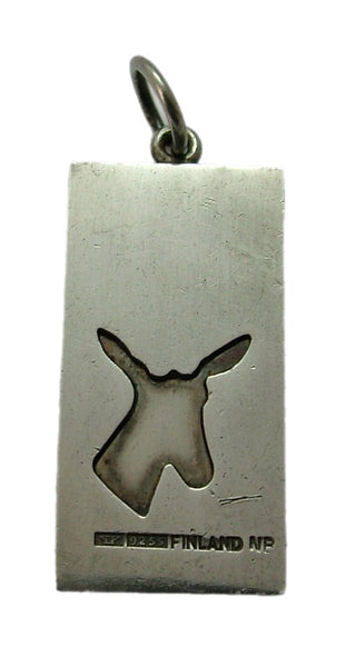 Vintage 1970's Finland Silver & Gold Plated Antelope Charm or Pendant by Kupittaan Kulta Silver Charm - Sandy's Vintage Charms
