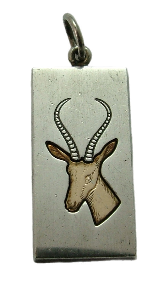 Vintage 1970's Finland Silver & Gold Plated Antelope Charm or Pendant by Kupittaan Kulta Silver Charm - Sandy's Vintage Charms