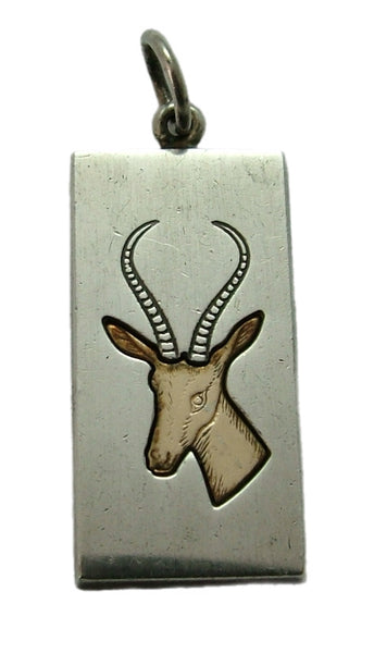 Vintage 1970's Finland Silver & Gold Plated Antelope Charm or Pendant by Kupittaan Kulta Silver Charm - Sandy's Vintage Charms