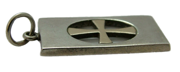 Vintage 1970's Finland Silver & Gold Plated Cross Charm or Pendant by Kupittaan Kulta Silver Charm - Sandy's Vintage Charms
