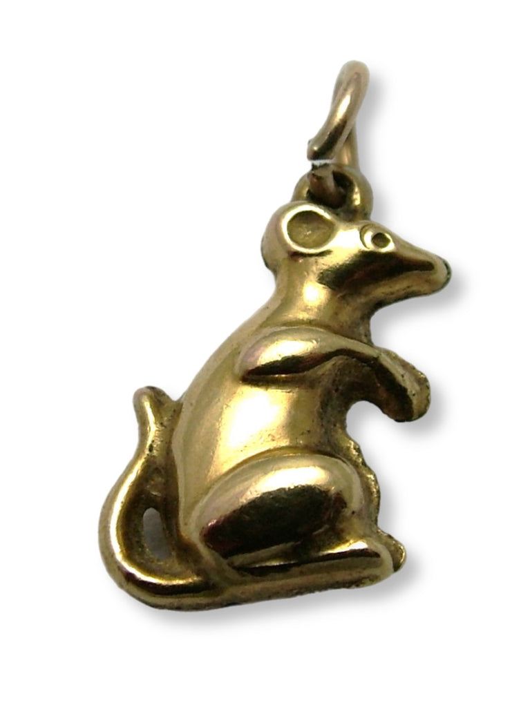 Small Vintage 1970's Hollow 9ct Gold Mouse Charm HM 1975 Gold Charm - Sandy's Vintage Charms