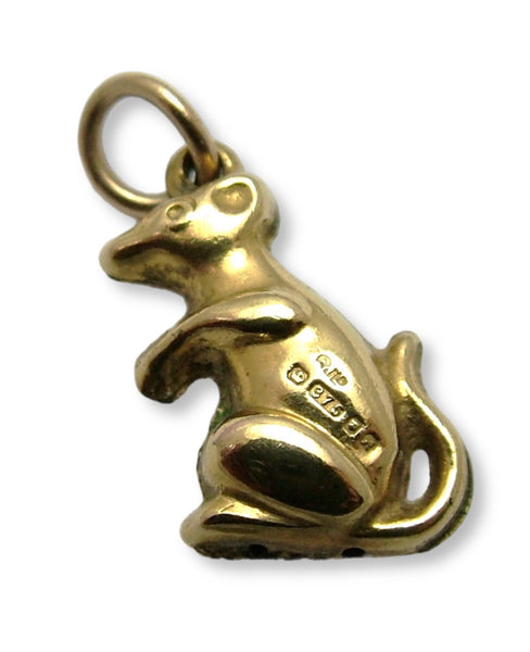 Small Vintage 1970's Hollow 9ct Gold Mouse Charm HM 1975 Gold Charm - Sandy's Vintage Charms