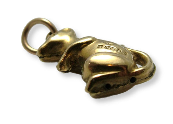 Small Vintage 1970's Hollow 9ct Gold Mouse Charm HM 1975 Gold Charm - Sandy's Vintage Charms