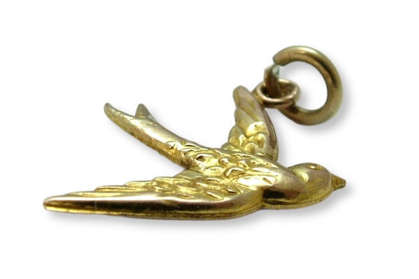 Vintage 1970's 9ct Gold Hollow Swallow Charm HM 1971 Gold Charm - Sandy's Vintage Charms