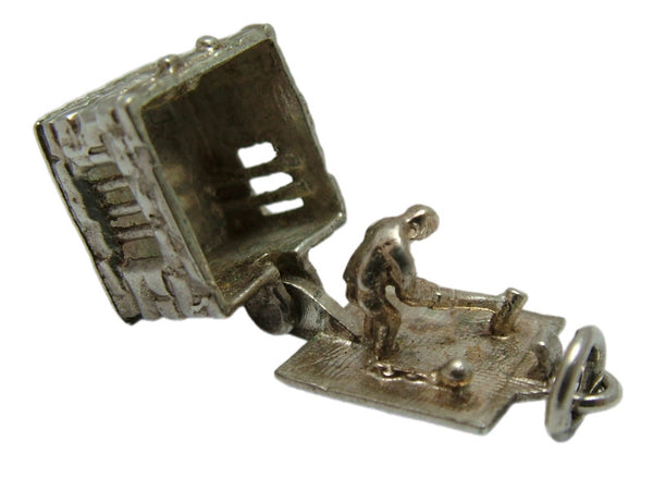 Vintage 1970's Silver Opening Jail Charm Prisoner with Ball & Chain Inside Silver Charm - Sandy's Vintage Charms
