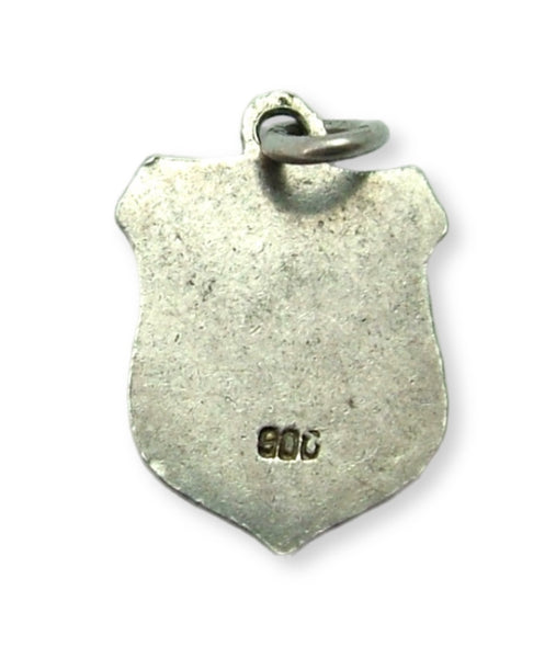 Small Vintage 1950’s Silver & Enamel "Return Again" Heart Shield Charm Enamel Charm - Sandy's Vintage Charms
