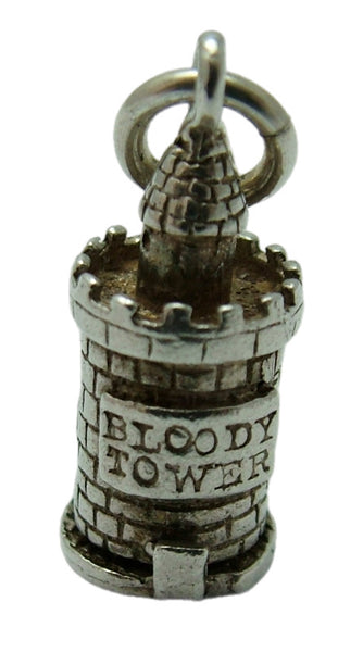 Vintage 1970's Silver “Bloody Tower” Charm Opens to Executioner Silver Charm - Sandy's Vintage Charms