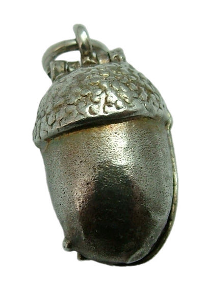 Vintage 1970's Silver Opening Acorn Charm with Enamel Painted Red Squirrel Inside Silver Charm - Sandy's Vintage Charms