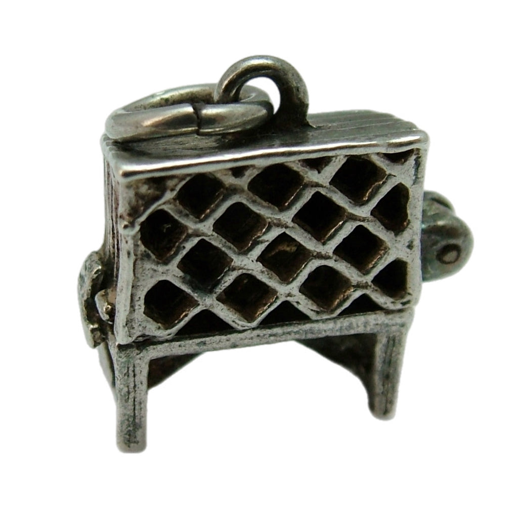 Vintage 1970's Silver Rabbit Hutch Charm Opens to Bunny Inside Silver Charm - Sandy's Vintage Charms
