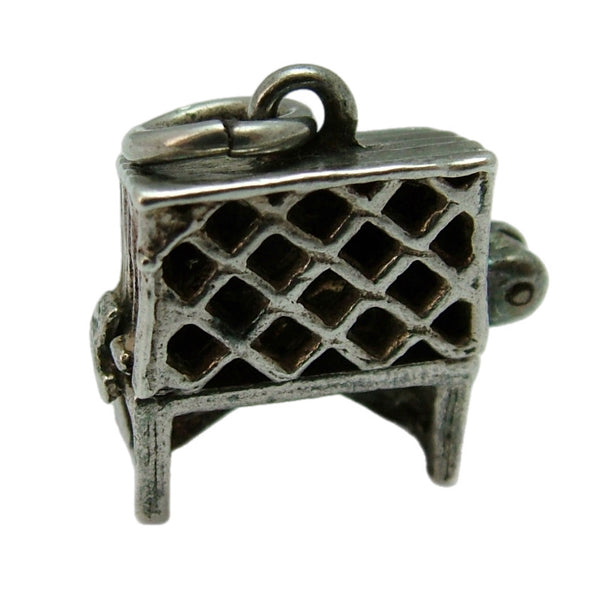 Vintage 1970's Silver Rabbit Hutch Charm Opens to Bunny Inside Silver Charm - Sandy's Vintage Charms