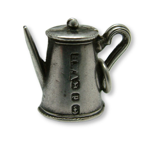 Antique Victorian Silver Hollow Coffee Pot Charm HM 1889 Antique Charm - Sandy's Vintage Charms