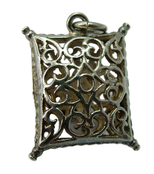 Vintage 1960's Silver Cinderella's Slipper on a Cushion Charm Silver Charm - Sandy's Vintage Charms