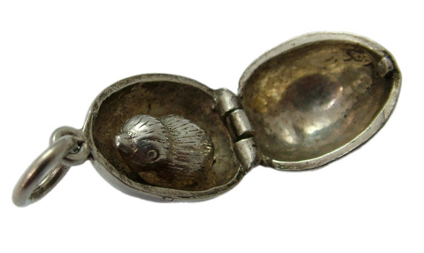 Vintage 1960's Silver Opening Egg Charm Chick Inside Silver Charm - Sandy's Vintage Charms