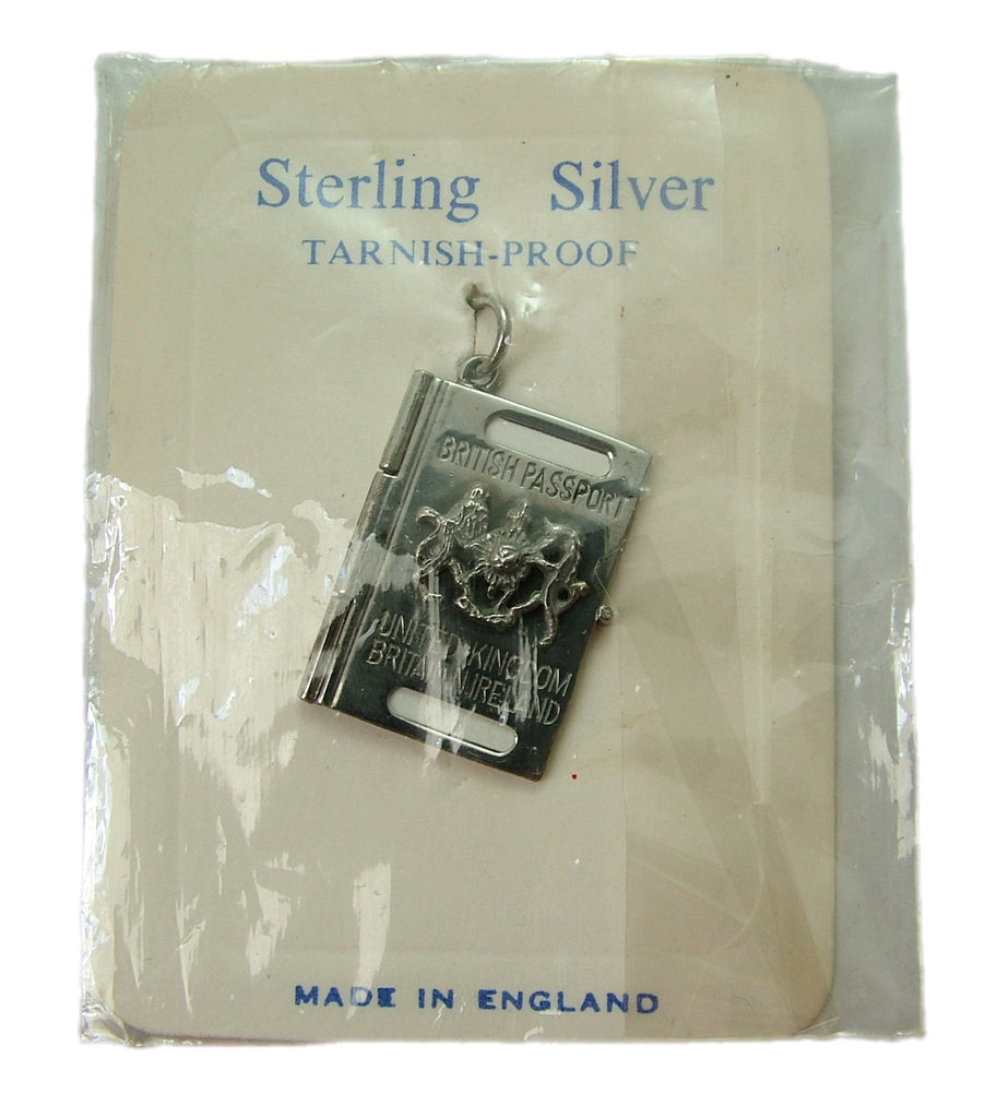 Vintage 1970's Silver Opening Passport Charm Papers Inside Silver Charm - Sandy's Vintage Charms
