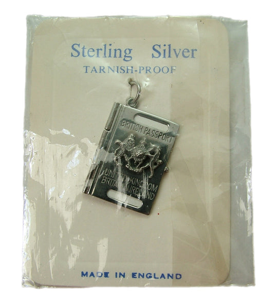 Vintage 1970's Silver Opening Passport Charm Papers Inside Silver Charm - Sandy's Vintage Charms