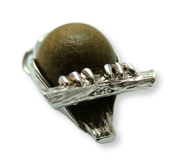 Vintage 1960's Silver Touch Wood Owl Charm Silver Charm - Sandy's Vintage Charms