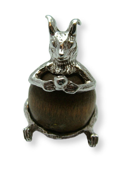 Vintage 1960's Silver Touch Wood Squirrel Charm Silver Charm - Sandy's Vintage Charms