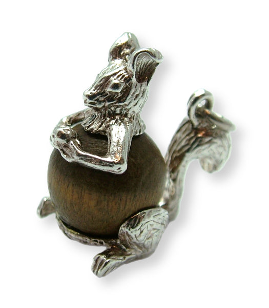 Vintage 1960's Silver Touch Wood Squirrel Charm Silver Charm - Sandy's Vintage Charms