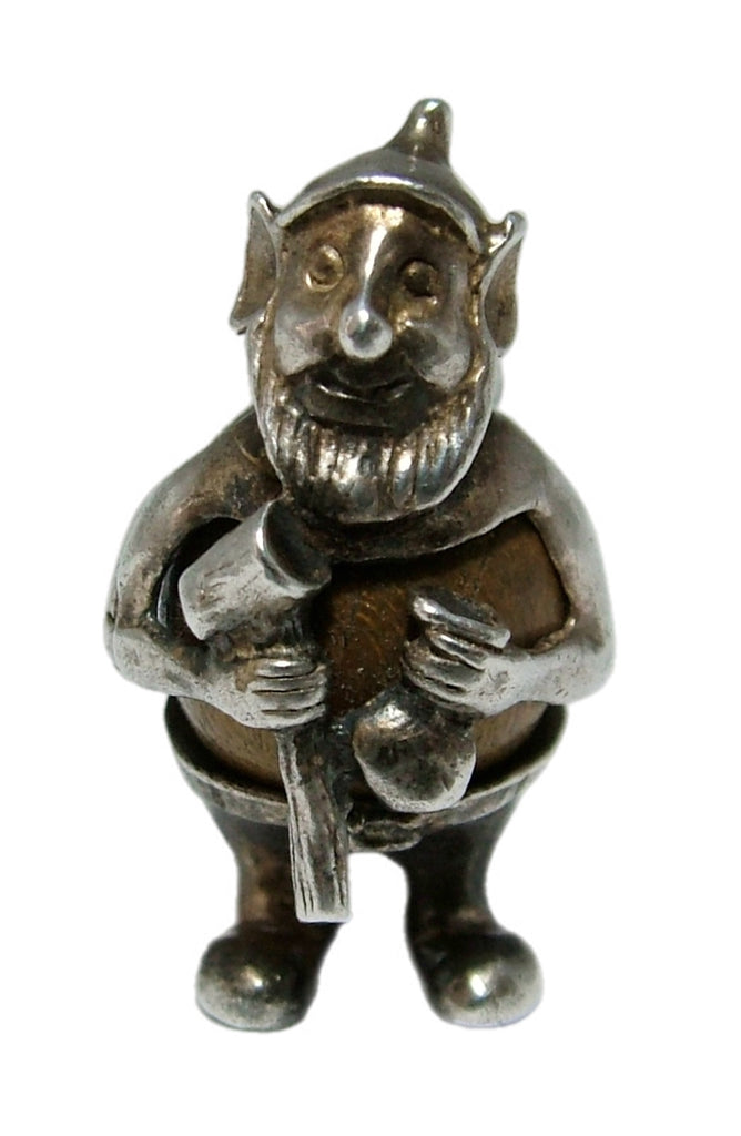 Vintage 1960's Silver “Touch Wood” Gnome Charm Silver Charm - Sandy's Vintage Charms