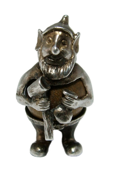 Vintage 1960's Silver “Touch Wood” Gnome Charm Silver Charm - Sandy's Vintage Charms