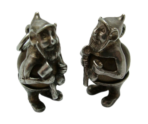 Vintage 1960's Silver “Touch Wood” Gnome Charm Silver Charm - Sandy's Vintage Charms