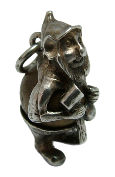 Vintage 1960's Silver “Touch Wood” Gnome Charm Silver Charm - Sandy's Vintage Charms