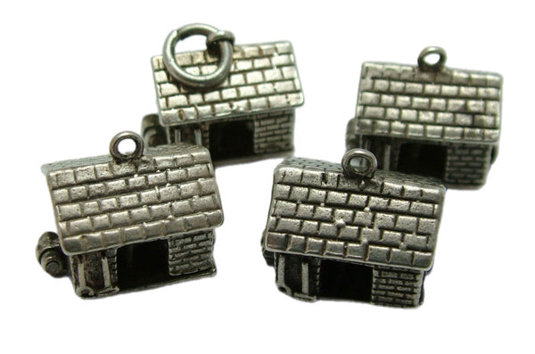 Vintage 1960's Silver Nuvo Barn Charm Opens to Cow being Milked Inside Silver Charm - Sandy's Vintage Charms