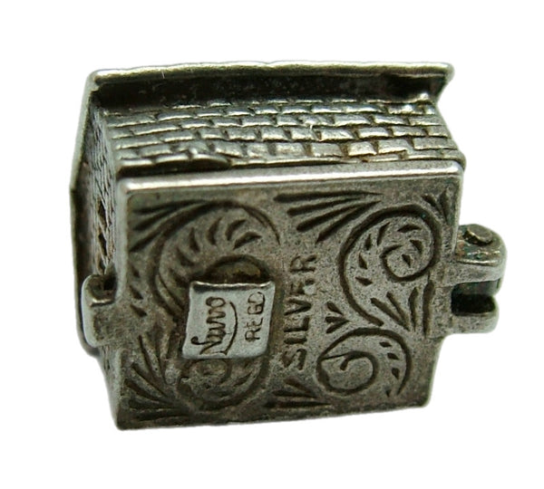 Vintage 1960's Silver Nuvo Barn Charm Opens to Cow being Milked Inside Silver Charm - Sandy's Vintage Charms