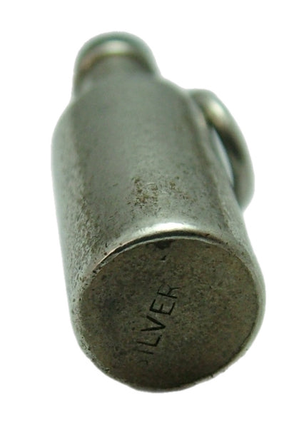 Heavy Vintage 1960's Silver Opening Bottle Charm with Removable Top Silver Charm - Sandy's Vintage Charms