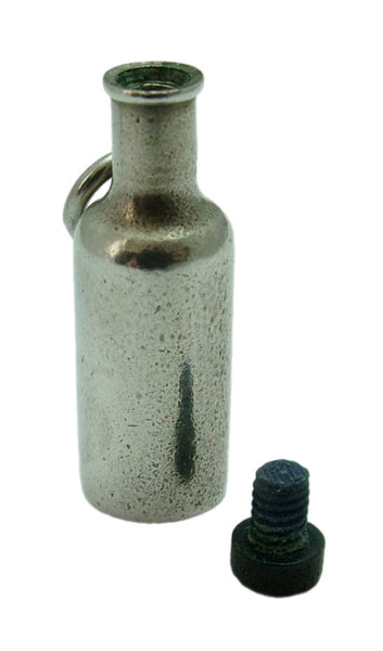 Heavy Vintage 1960's Silver Opening Bottle Charm with Removable Top Silver Charm - Sandy's Vintage Charms