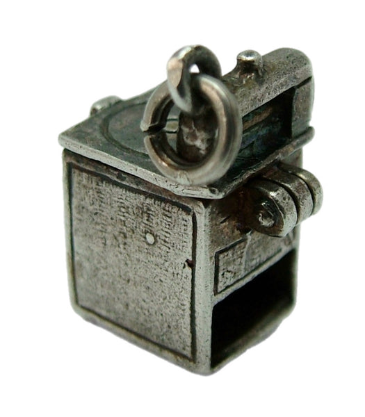 Vintage 1960's Silver Opening Washing Machine Charm Ladies Underwear Inside Silver Charm - Sandy's Vintage Charms