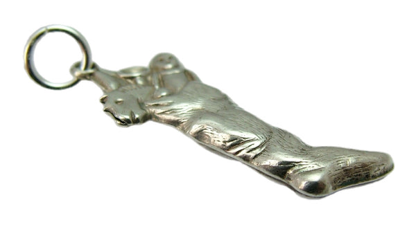 Antique Edwardian c1910 Silver Hollow Christmas Stocking Charm With Toys Antique Charm - Sandy's Vintage Charms