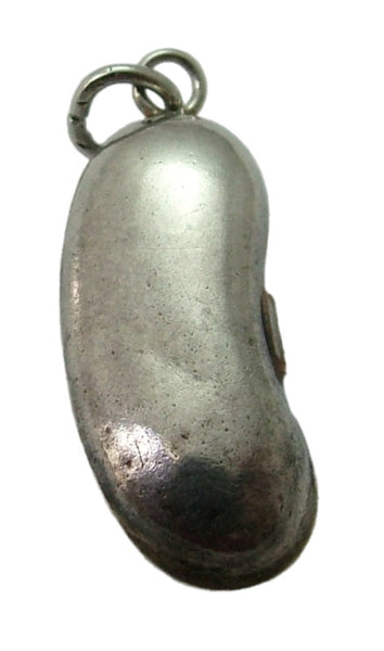 Vintage 1930's Silver Hollow Lucky Kidney Bean Charm 1920s-1950s Charm - Sandy's Vintage Charms