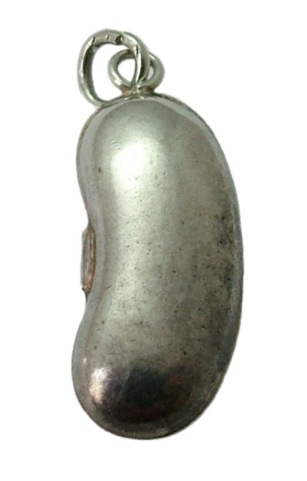 Vintage 1930's Silver Hollow Lucky Kidney Bean Charm 1920s-1950s Charm - Sandy's Vintage Charms