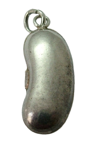 Vintage 1930's Silver Hollow Lucky Kidney Bean Charm 1920s-1950s Charm - Sandy's Vintage Charms