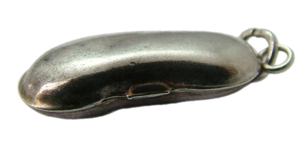 Vintage 1930's Silver Hollow Lucky Kidney Bean Charm 1920s-1950s Charm - Sandy's Vintage Charms