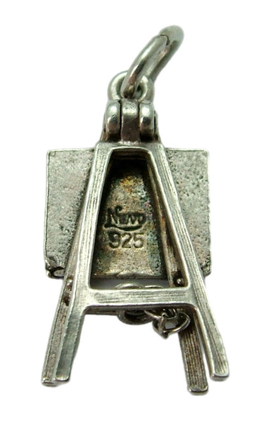 Vintage 1970's Silver Nuvo School Blackboard Charm Opens to Stand Up Silver Charm - Sandy's Vintage Charms