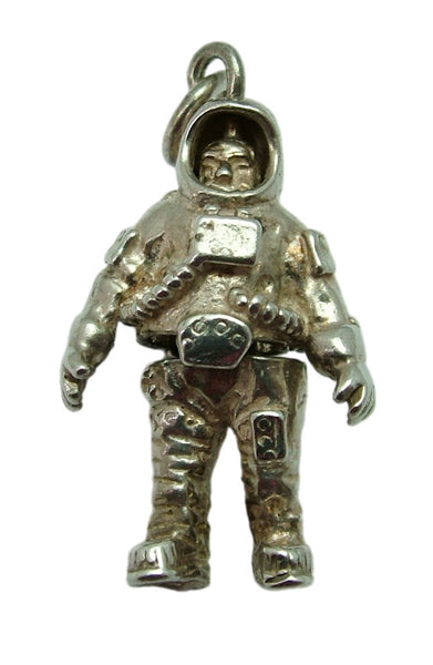 Large Vintage 1970's Nuvo Silver Moving Astronaut Charm Silver Charm - Sandy's Vintage Charms