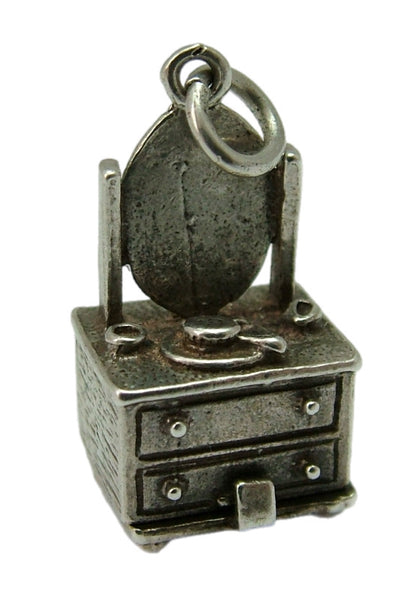 Vintage 1960's Silver Opening Nuvo Dressing Table Charm Tortoise Inside Silver Charm - Sandy's Vintage Charms