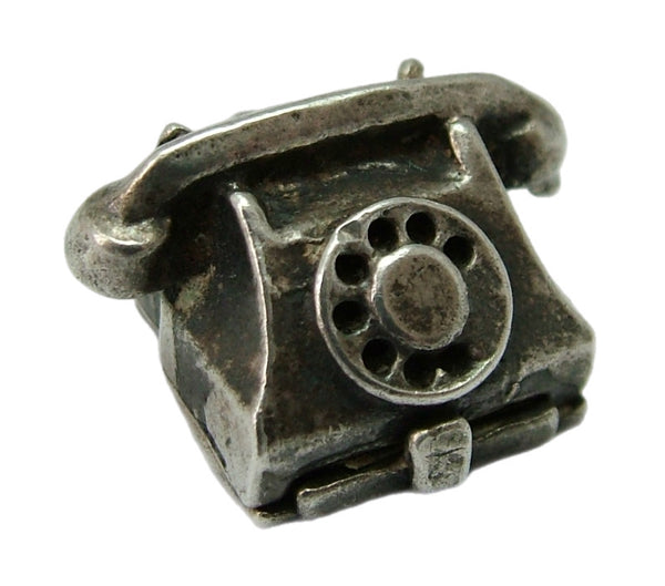 Vintage 1960's Silver Opening Nuvo Telephone Charm Paper Inside Silver Charm - Sandy's Vintage Charms