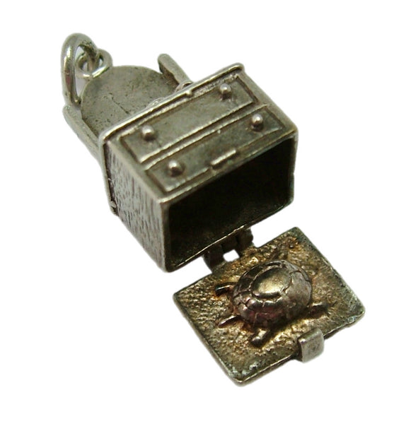 Vintage 1960's Silver Opening Nuvo Dressing Table Charm Tortoise Inside Silver Charm - Sandy's Vintage Charms