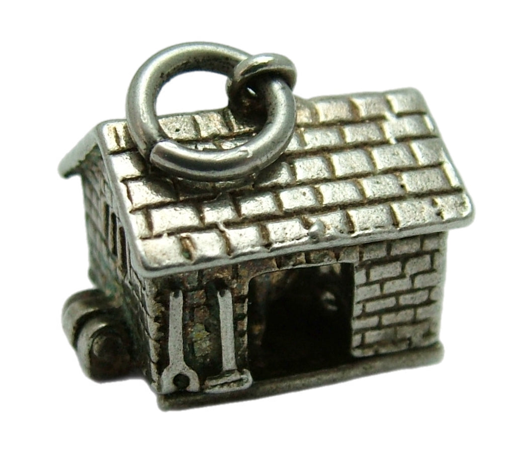 Vintage 1960's Silver Nuvo Barn Charm Opens to Cow being Milked Inside Silver Charm - Sandy's Vintage Charms